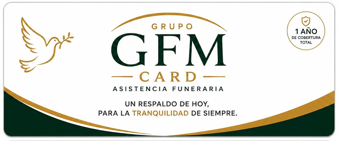 Tarjeta GFM Card de asistencia funeraria, vista frontal